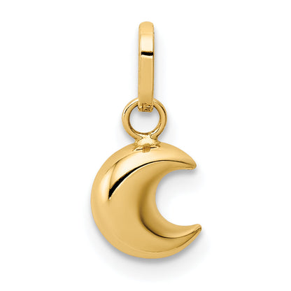 14K Gelbgold 14K Poliert Gewölbt Mond Charm