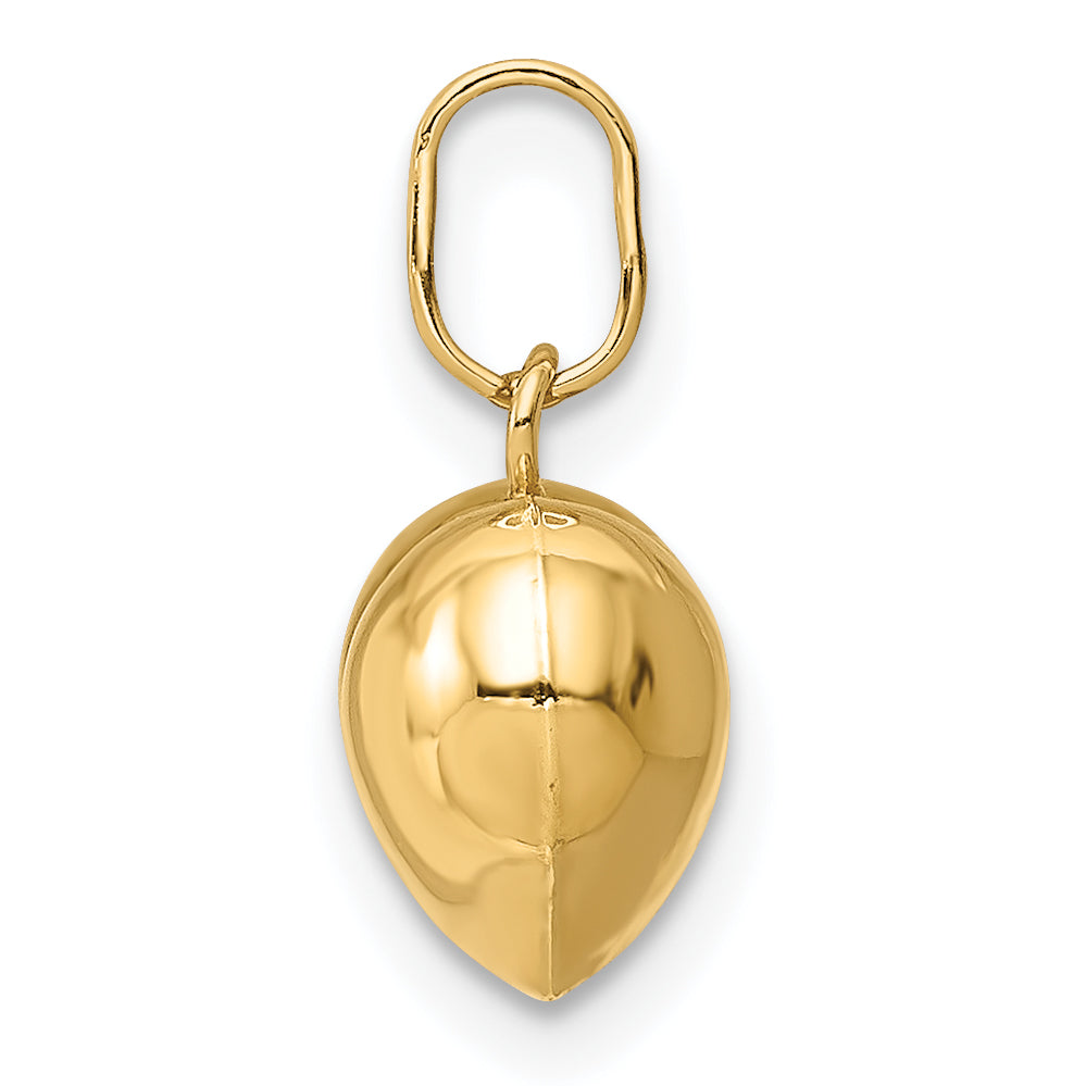 14K Gelbgold 14K Poliert Gewölbt Herz Charm