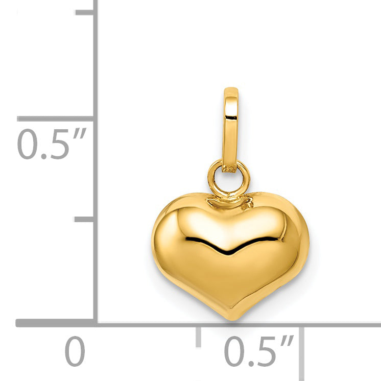 14K Gelbgold 14K Poliert Gewölbt Herz Charm