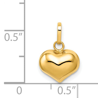 14K Gelbgold 14K Poliert Gewölbt Herz Charm