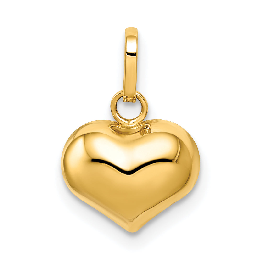 14K Gelbgold 14K Poliert Gewölbt Herz Charm