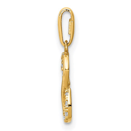14K Gelbgold 14K Zirkonia Unendlichkeit Symbol Anhänger