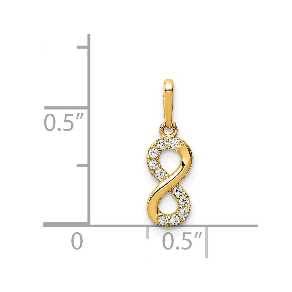 14K Gelbgold 14K Zirkonia Unendlichkeit Symbol Anhänger