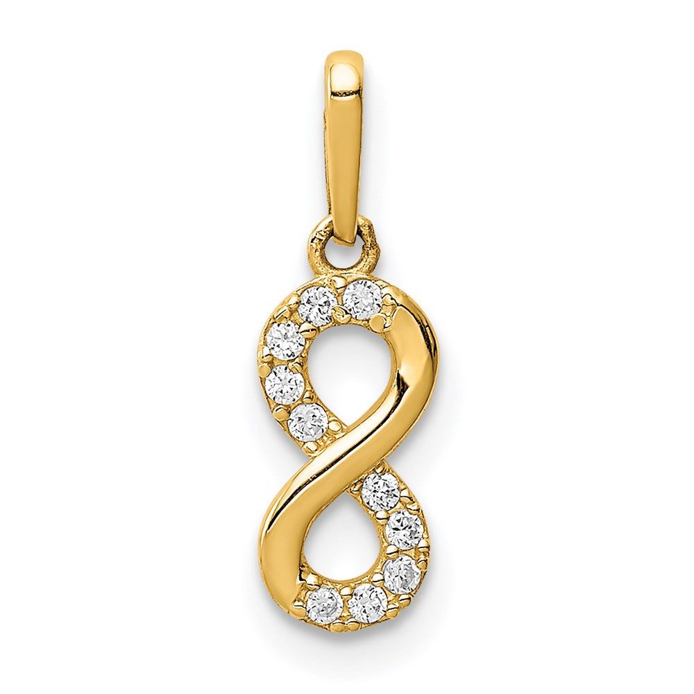 14K Gelbgold 14K Zirkonia Unendlichkeit Symbol Anhänger