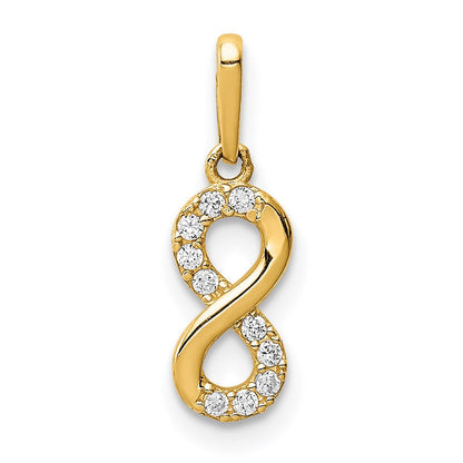 14K Gelbgold 14K Zirkonia Unendlichkeit Symbol Anhänger