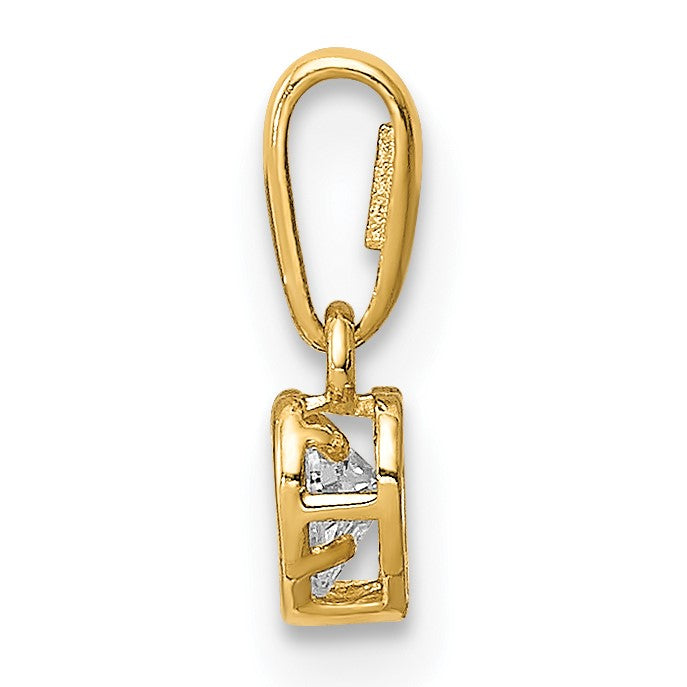 14K Gelbgold 14K Zirkonia Herz Hängend Anhänger
