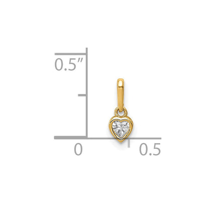 14K Gelbgold 14K Zirkonia Herz Hängend Anhänger