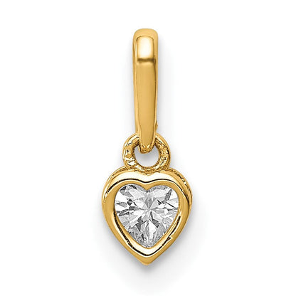 14K Gelbgold 14K Zirkonia Herz Hängend Anhänger