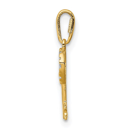 14K Gelbgold 14K Zirkonia Key Hängend Anhänger