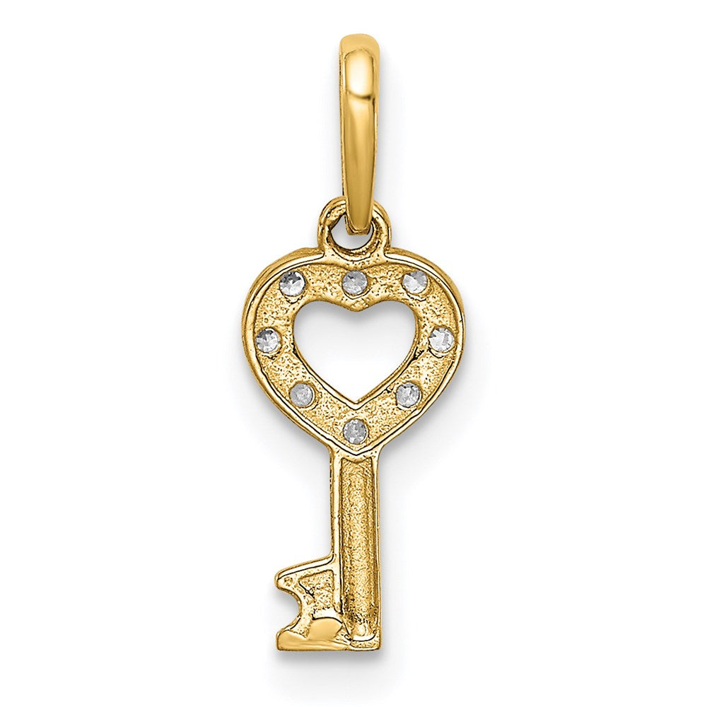 14K Gelbgold 14K Zirkonia Key Hängend Anhänger