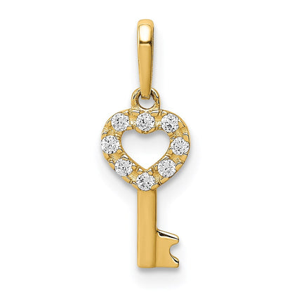 14K Gelbgold 14K Zirkonia Key Hängend Anhänger