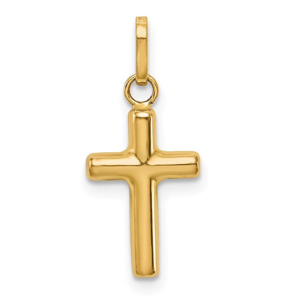 14K Gelb & Rhodium 14K mit Rhodium Poliert Hohl Kruzifix Charm