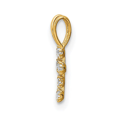 14K Gelbgold Zirkonia Kreuz Anhänger