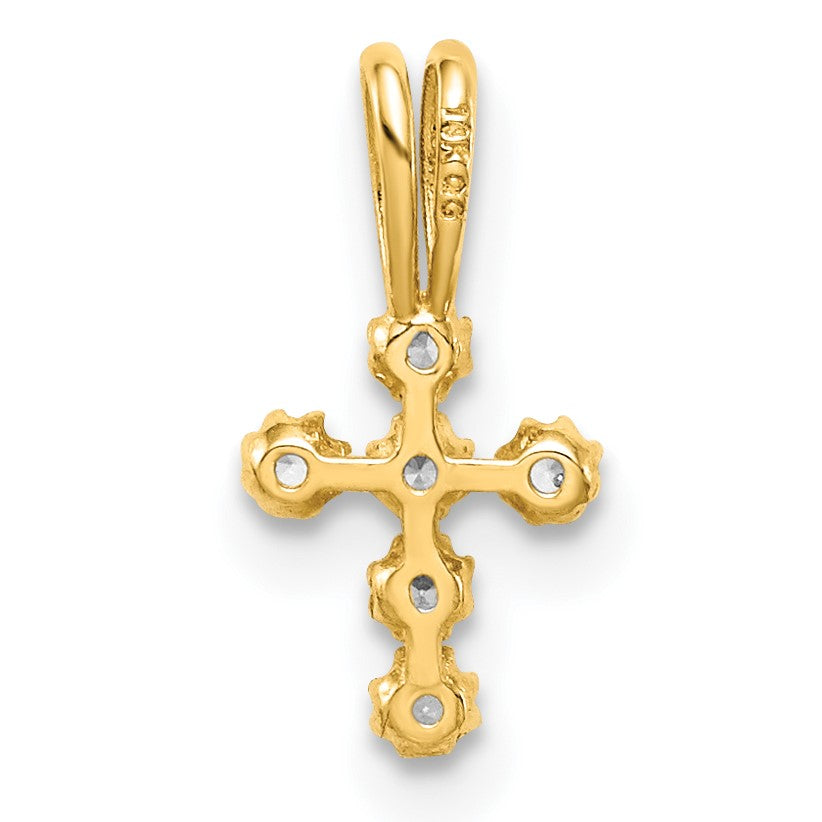 14K Gelbgold Zirkonia Kreuz Anhänger