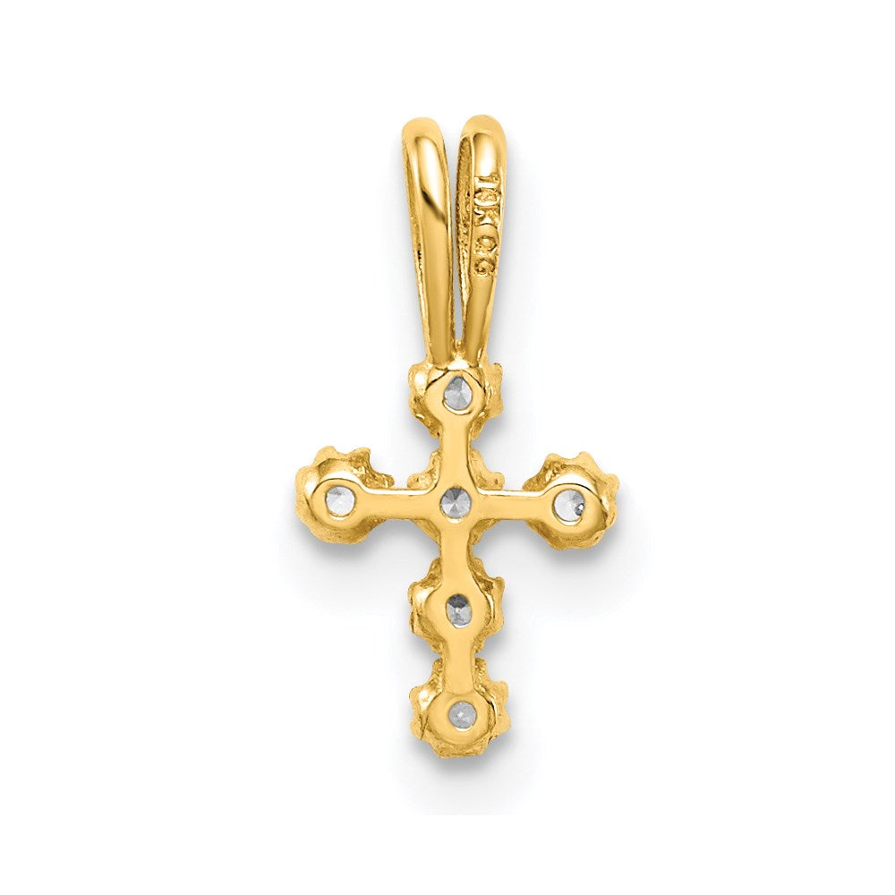 14K Gelbgold Zirkonia Kreuz Anhänger
