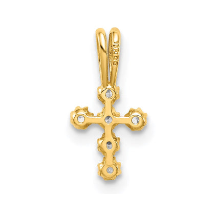 14K Gelbgold Zirkonia Kreuz Anhänger