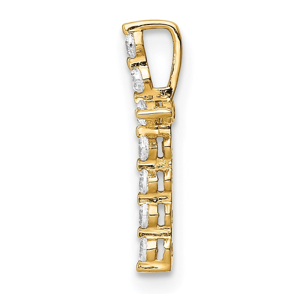 14K Gelbgold 14K Zirkonia Kreuz Anhänger Kette Anhänger