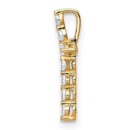 14K Gelbgold 14K Zirkonia Kreuz Anhänger Kette Anhänger