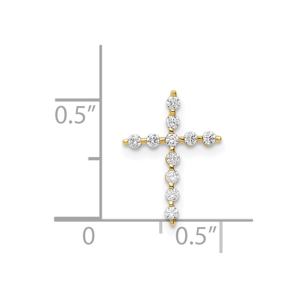 14K Gelbgold 14K Zirkonia Kreuz Anhänger Kette Anhänger