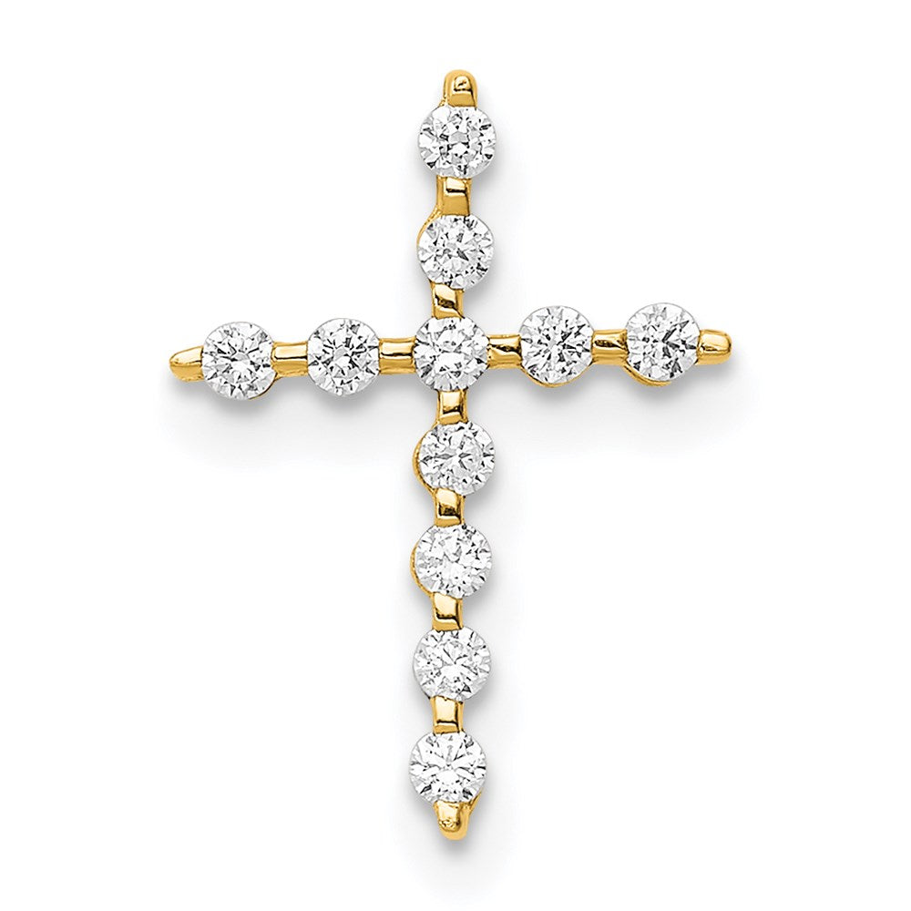 14K Gelbgold 14K Zirkonia Kreuz Anhänger Kette Anhänger