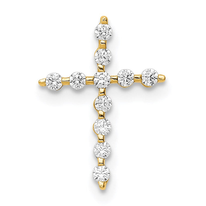 14K Gelbgold 14K Zirkonia Kreuz Anhänger Kette Anhänger
