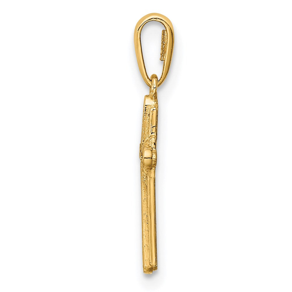 14K Gelbgold 14K Kreuz Zirkonia Anhänger