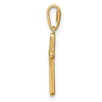14K Gelbgold 14K Kreuz Zirkonia Anhänger