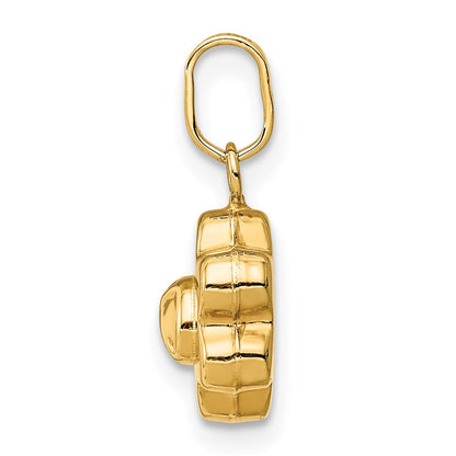 14K Gelbgold 14K Marienkäfer auf A Blume Charm