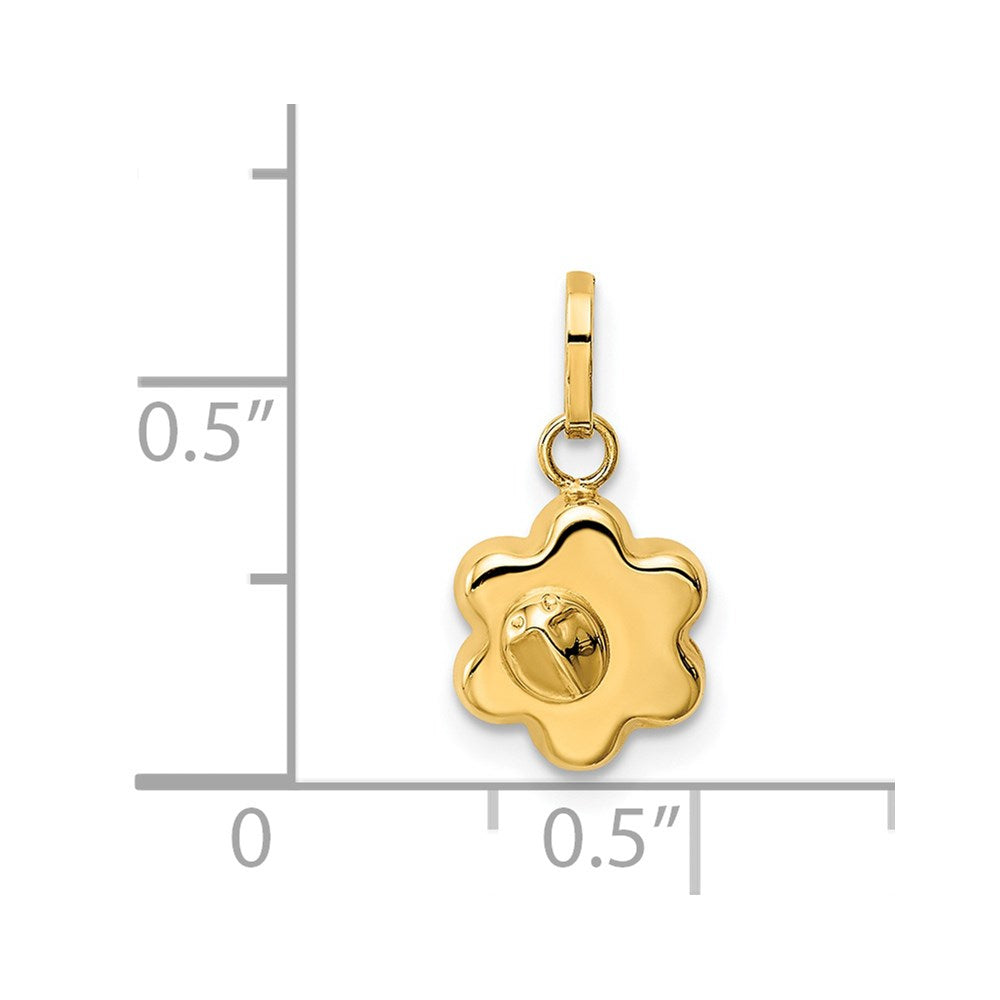 14K Gelbgold 14K Marienkäfer auf A Blume Charm