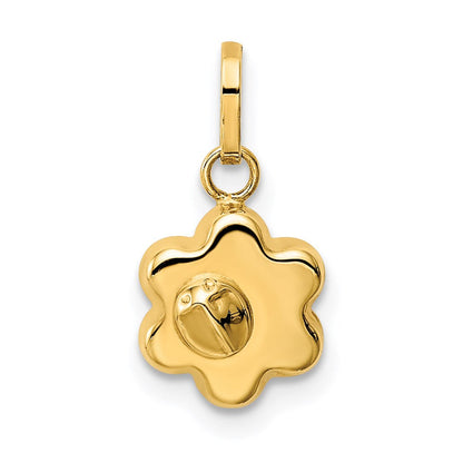 14K Gelbgold 14K Marienkäfer auf A Blume Charm