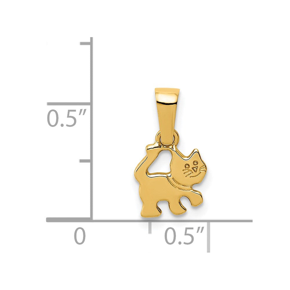 14K Gelbgold 14K Kitten Anhänger