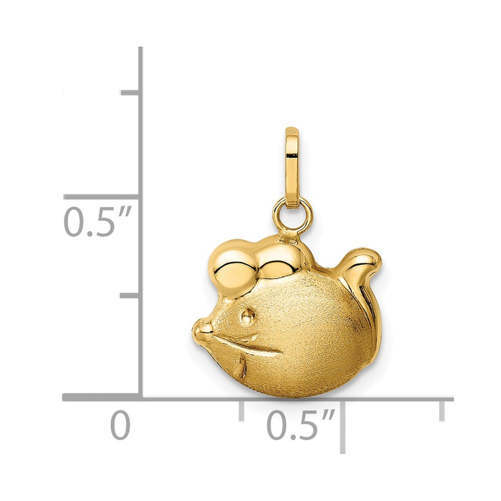 14K Gelbgold 14K Satiniert & Poliert Maus Charm