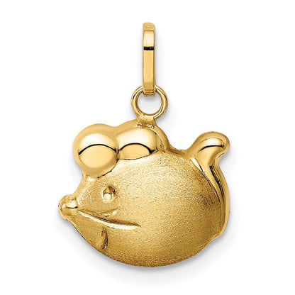14K Gelbgold 14K Satiniert & Poliert Maus Charm