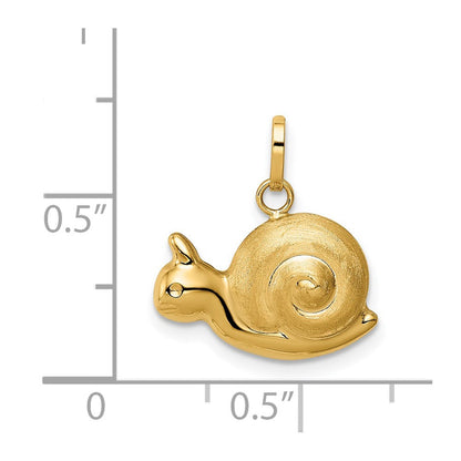 14K Gelbgold 14K Hohl Satiniert & Poliert Snail Charm