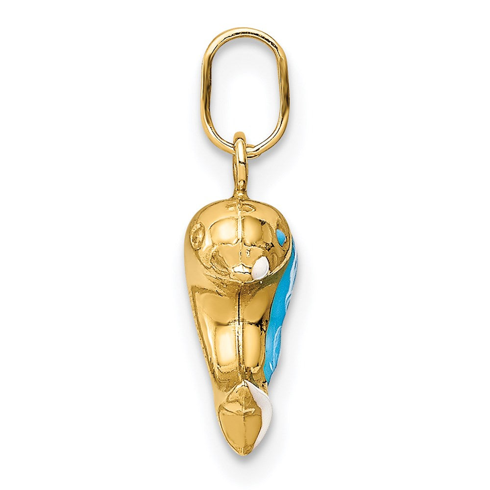 14K Gelbgold 14K Emailliert Dophin Charm