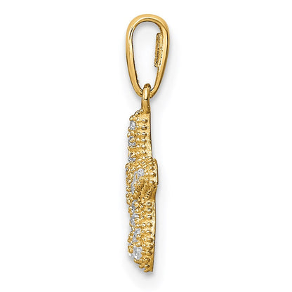 14K Gelbgold 14K Zirkonia Seestern Anhänger