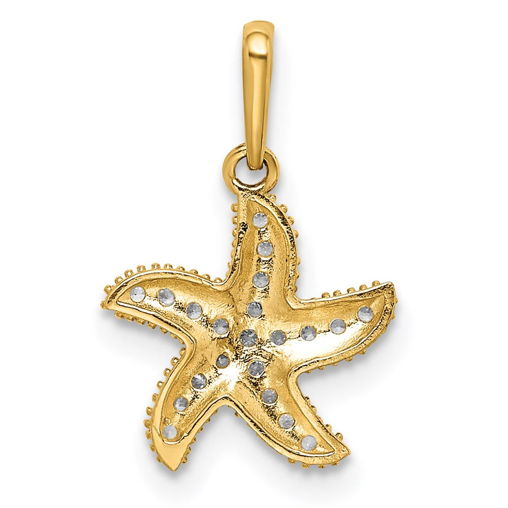14K Gelbgold 14K Zirkonia Seestern Anhänger