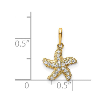 14K Gelbgold 14K Zirkonia Seestern Anhänger