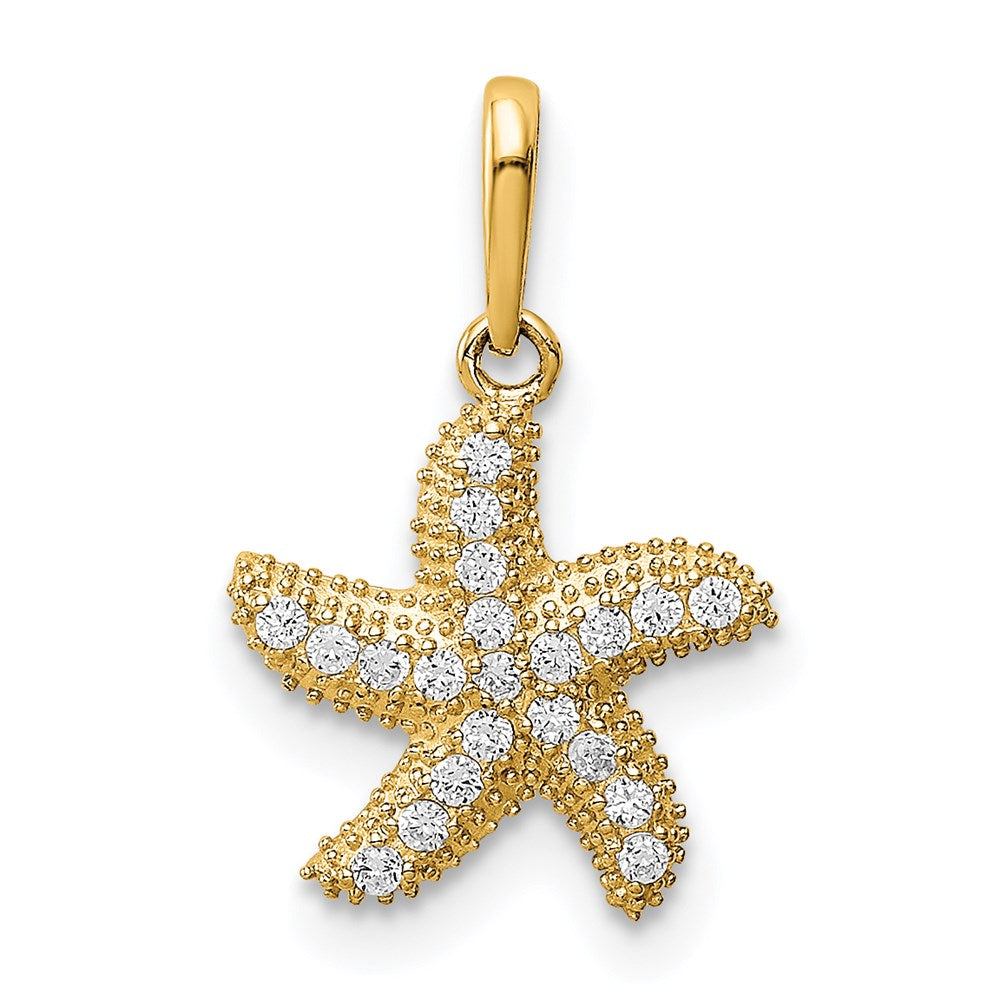 14K Gelbgold 14K Zirkonia Seestern Anhänger