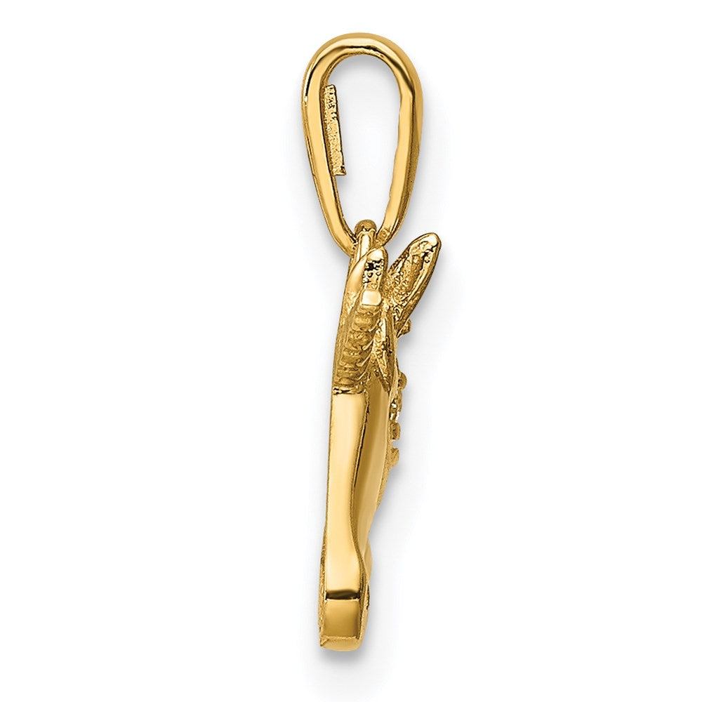 14K Gelbgold 14K Einhorn Zirkonia Anhänger