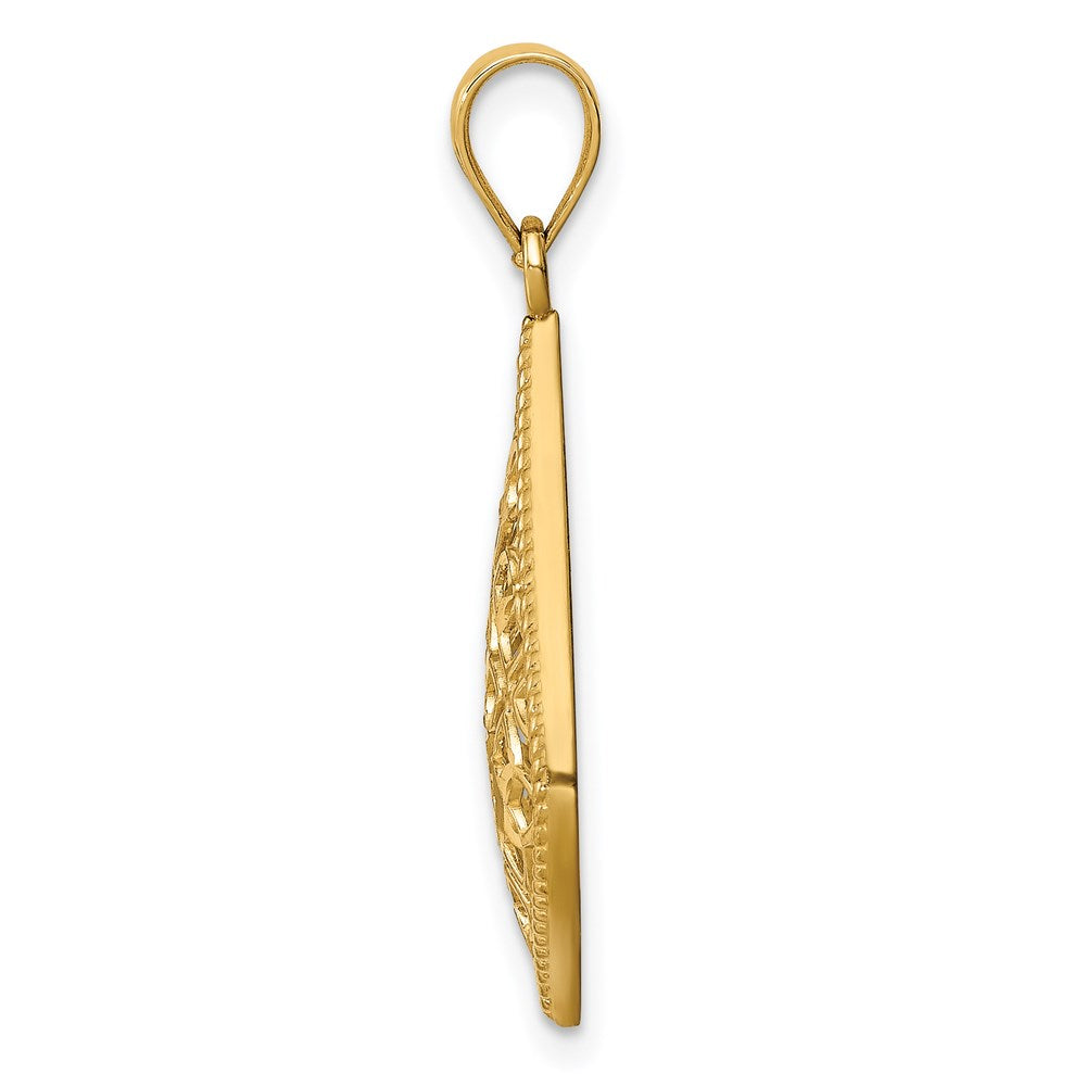 14K Gelbgold Diamantschliff-Anhänger, hängend