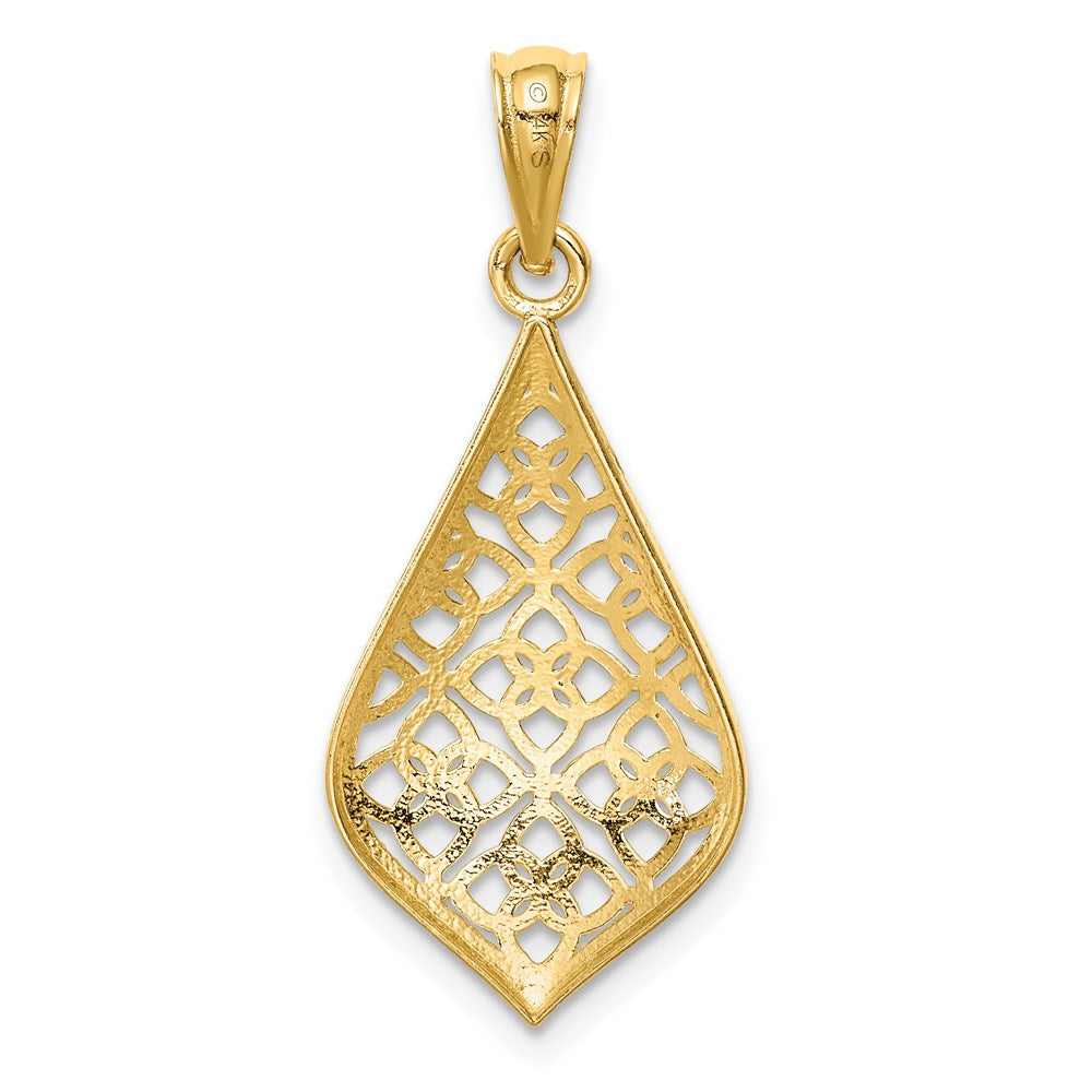 14K Gelbgold Diamantschliff-Anhänger, hängend