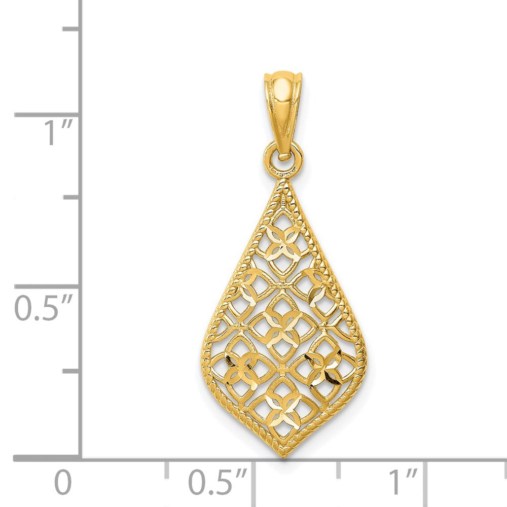 14K Gelbgold Diamantschliff-Anhänger, hängend