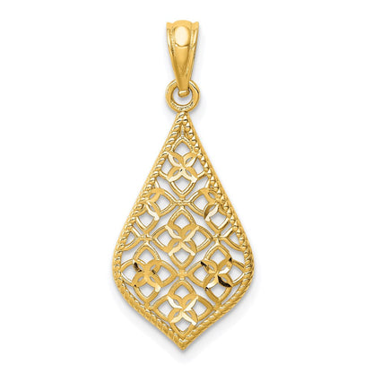 14K Gelbgold Diamantschliff-Anhänger, hängend