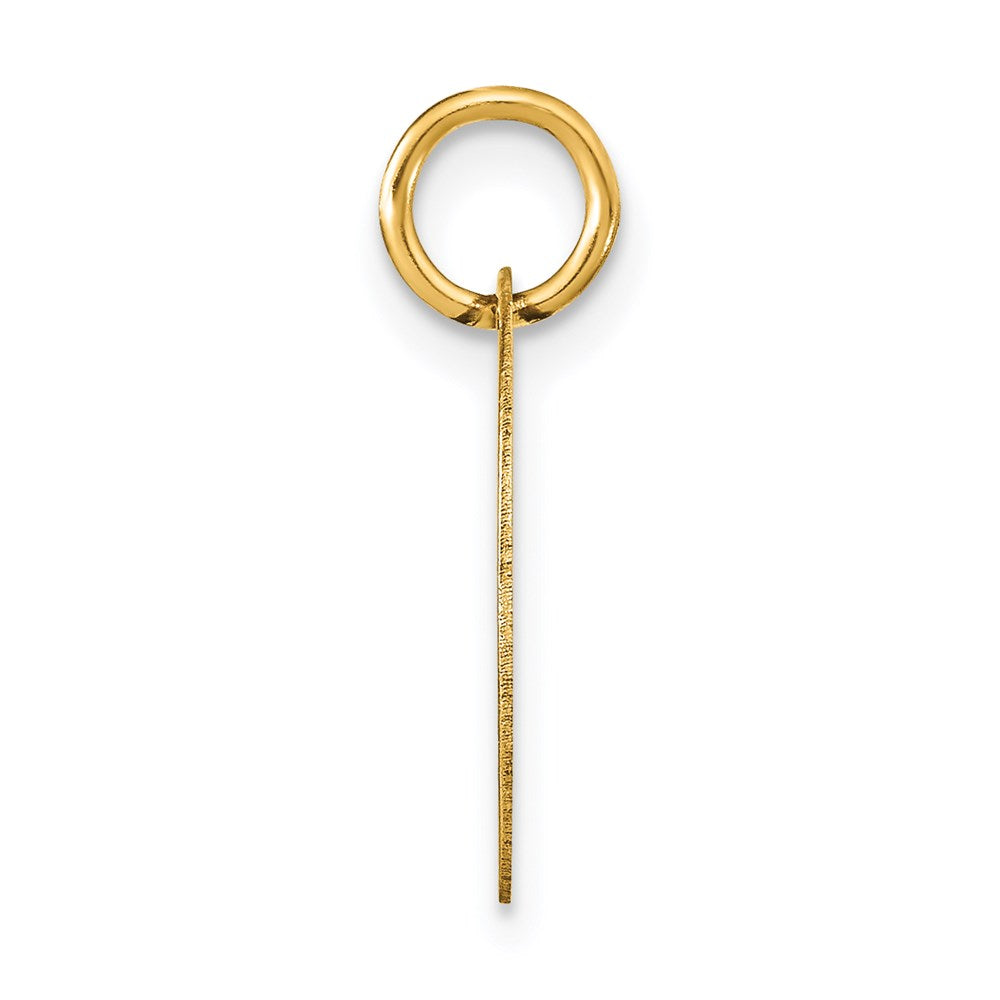14K Gelbgold Polierter Scheiben-Charm mit Initiale „C“ und schwarzer Emaille