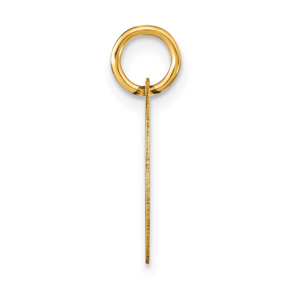 14k Gelbgold Polished Black Enamel Letter D Initial Disk Charm