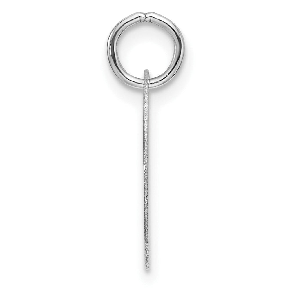 14K Gelbgold Polierter Scheiben-Charm mit schwarzer Emaille und Buchstabe „W