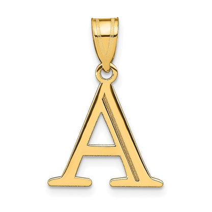 14K Gelbgold 14K Poliert Geätzt Buchstabe A Initiale Anhänger