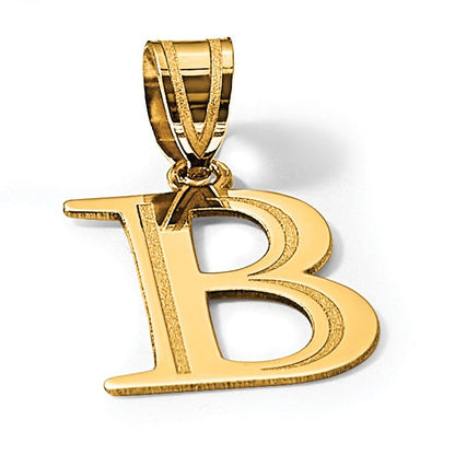 14K Gelbgold 14K Poliert Geätzt Buchstabe B Initiale Anhänger