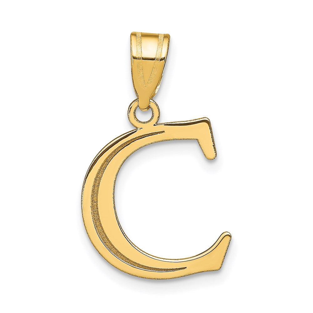14K Gelbgold 14K Poliert Geätzt Buchstabe C Initiale Anhänger